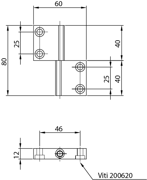 614545 - Aluminium hinge profile 45x45, M6x20 screws / Completion accessories / Accessories for structures and protections / Products / Alutec | Profili in alluminio, sistemi di trasporto e automazione industriale - Alutec Group 614545 - Aluminium hinge profile 45x45, M6x20 screws / Completion accessories / Accessories for structures and protections / Products / Alutec | Profili in alluminio, sistemi di trasporto e automazione industriale - Alutec Group