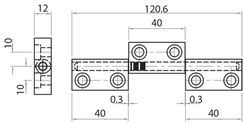 631818 - Triple aluminium hinge 18,5x32, M6x20 screws / Completion accessories / Accessories for structures and protections / Products / Alutec | Profili in alluminio, sistemi di trasporto e automazione industriale - Alutec Group 631818 - Triple aluminium hinge 18,5x32, M6x20 screws / Completion accessories / Accessories for structures and protections / Products / Alutec | Profili in alluminio, sistemi di trasporto e automazione industriale - Alutec Group