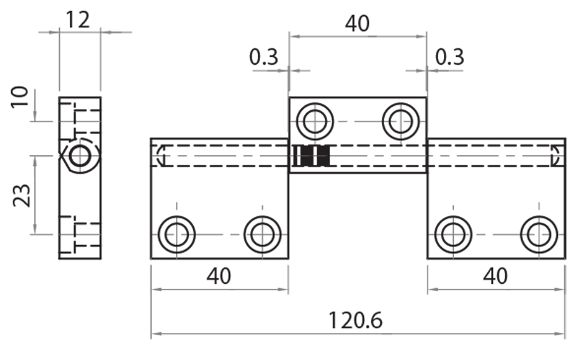 631845 - Dreifaches Aluminiumscharnier 18,5x45, Schrauben M6x20 / Ergänzendes Zubehör / Zubehör für Strukturen und Schutzeinrichtungen / Produkte / Alutec | Profili in alluminio, sistemi di trasporto e automazione industriale - Alutec Group 631845 - Dreifaches Aluminiumscharnier 18,5x45, Schrauben M6x20 / Ergänzendes Zubehör / Zubehör für Strukturen und Schutzeinrichtungen / Produkte / Alutec | Profili in alluminio, sistemi di trasporto e automazione industriale - Alutec Group