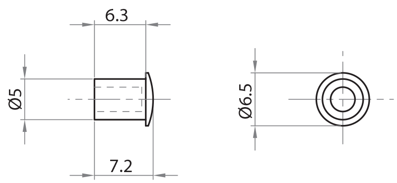 220005 - Tappo di chiusura per foro Ø 5 mm / Accessori di complemento / Accessori per strutture e protezioni / Prodotti / Alutec | Profili in alluminio, sistemi di trasporto e automazione industriale - Alutec Group 220005 - Tappo di chiusura per foro Ø 5 mm / Accessori di complemento / Accessori per strutture e protezioni / Prodotti / Alutec | Profili in alluminio, sistemi di trasporto e automazione industriale - Alutec Group