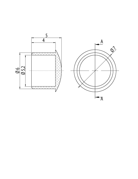 220006 - Closing cap for Ø 6 mm hole / Completion accessories / Accessories for structures and protections / Products / Alutec | Profili in alluminio, sistemi di trasporto e automazione industriale - Alutec Group 220006 - Closing cap for Ø 6 mm hole / Completion accessories / Accessories for structures and protections / Products / Alutec | Profili in alluminio, sistemi di trasporto e automazione industriale - Alutec Group