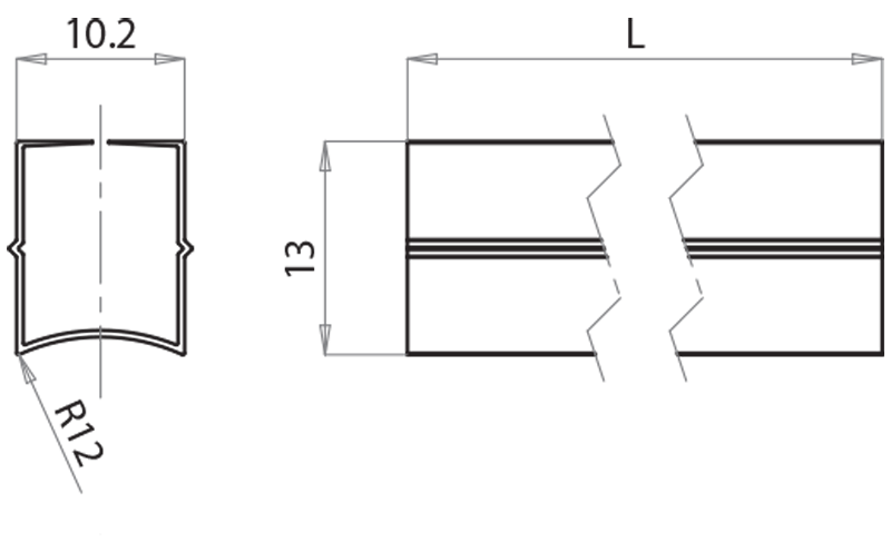 230828 - Groove closing and/or reducing profile for 10 mm groove / Completion elements / Accessories for structures and protections / Products / Alutec | Profili in alluminio, sistemi di trasporto e automazione industriale - Alutec Group 230828 - Groove closing and/or reducing profile for 10 mm groove / Completion elements / Accessories for structures and protections / Products / Alutec | Profili in alluminio, sistemi di trasporto e automazione industriale - Alutec Group