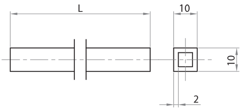 730013 - Tubo quadro in alluminio 10x10 mm / Morsetti e supporti per fotocellule / Supporti e guide / Prodotti / Alutec | Profili in alluminio, sistemi di trasporto e automazione industriale - Alutec Group 730013 - Tubo quadro in alluminio 10x10 mm / Morsetti e supporti per fotocellule / Supporti e guide / Prodotti / Alutec | Profili in alluminio, sistemi di trasporto e automazione industriale - Alutec Group
