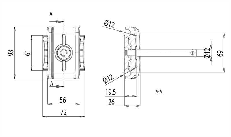 729370 - Double guide rail clamp / Guides supports / Supports and guides / Products / Alutec | Profili in alluminio, sistemi di trasporto e automazione industriale - Alutec Group 729370 - Double guide rail clamp / Guides supports / Supports and guides / Products / Alutec | Profili in alluminio, sistemi di trasporto e automazione industriale - Alutec Group