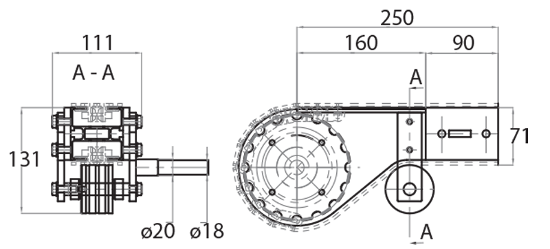 ATS16065 - Testata di traino 16 denti sinistra per catena 63 mm / Componenti per canale 65 mm / Aluflex / Prodotti / Alutec | Profili in alluminio, sistemi di trasporto e automazione industriale - Alutec Group ATS16065 - Testata di traino 16 denti sinistra per catena 63 mm / Componenti per canale 65 mm / Aluflex / Prodotti / Alutec | Profili in alluminio, sistemi di trasporto e automazione industriale - Alutec Group