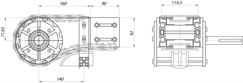 ATS12127 - 12 Zacken Abziehkopf (links) für Kette 114,3 / Komponenten für Rinne 127 mm / Aluflex / Produkte / Alutec | Profili in alluminio, sistemi di trasporto e automazione industriale - Alutec Group ATS12127 - 12 Zacken Abziehkopf (links) für Kette 114,3 / Komponenten für Rinne 127 mm / Aluflex / Produkte / Alutec | Profili in alluminio, sistemi di trasporto e automazione industriale - Alutec Group