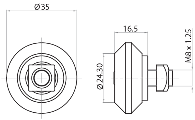 801035 - Gleitrad für Profil 102243 / Führungen, Schlitten und Räder / Lineare Laufsysteme / Produkte / Alutec | Profili in alluminio, sistemi di trasporto e automazione industriale - Alutec Group 801035 - Gleitrad für Profil 102243 / Führungen, Schlitten und Räder / Lineare Laufsysteme / Produkte / Alutec | Profili in alluminio, sistemi di trasporto e automazione industriale - Alutec Group