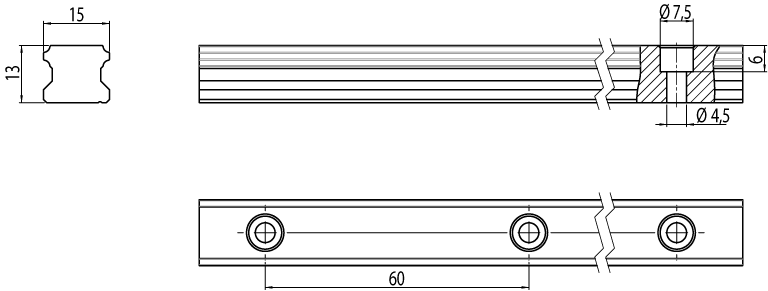 C1611540S - Linear guideway for series 15 carriages / Guides, runners and wheels / Linear sliding systems / Products / Alutec | Profili in alluminio, sistemi di trasporto e automazione industriale - Alutec Group C1611540S - Linear guideway for series 15 carriages / Guides, runners and wheels / Linear sliding systems / Products / Alutec | Profili in alluminio, sistemi di trasporto e automazione industriale - Alutec Group