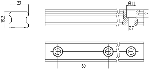 C1622540S - Linear guideway for series 25 carriages / Guides, runners and wheels / Linear sliding systems / Products / Alutec | Profili in alluminio, sistemi di trasporto e automazione industriale - Alutec Group C1622540S - Linear guideway for series 25 carriages / Guides, runners and wheels / Linear sliding systems / Products / Alutec | Profili in alluminio, sistemi di trasporto e automazione industriale - Alutec Group