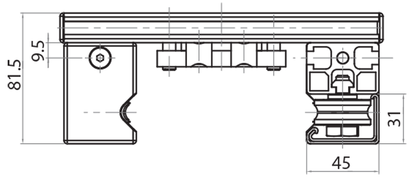 P801845 - Protections for sliding carriages 801845 and 801890 / Motorized linear units / Linear sliding systems / Products / Alutec | Profili in alluminio, sistemi di trasporto e automazione industriale - Alutec Group P801845 - Protections for sliding carriages 801845 and 801890 / Motorized linear units / Linear sliding systems / Products / Alutec | Profili in alluminio, sistemi di trasporto e automazione industriale - Alutec Group