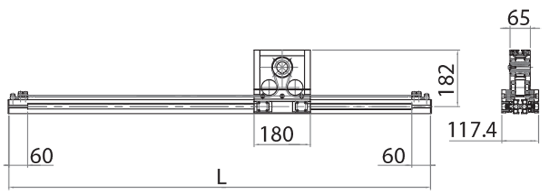M08216P - Carriage driven linear unit with carriages 16AT belt / Carriage driven linear unit / Linear sliding systems / Products / Alutec | Profili in alluminio, sistemi di trasporto e automazione industriale - Alutec Group M08216P - Carriage driven linear unit with carriages 16AT belt / Carriage driven linear unit / Linear sliding systems / Products / Alutec | Profili in alluminio, sistemi di trasporto e automazione industriale - Alutec Group