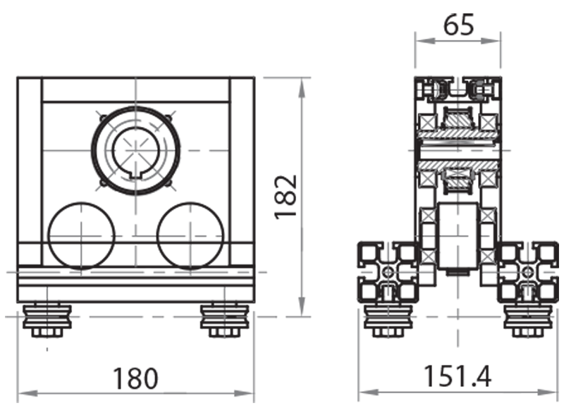 M08245-25 - Drive unit for M08216 and M08225 / Carriage driven linear unit / Linear sliding systems / Products / Alutec | Profili in alluminio, sistemi di trasporto e automazione industriale - Alutec Group M08245-25 - Drive unit for M08216 and M08225 / Carriage driven linear unit / Linear sliding systems / Products / Alutec | Profili in alluminio, sistemi di trasporto e automazione industriale - Alutec Group
