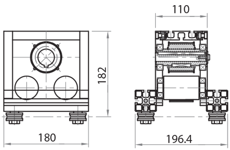 M08290 - Drive unit for M08250 / Carriage driven linear unit / Linear sliding systems / Products / Alutec | Profili in alluminio, sistemi di trasporto e automazione industriale - Alutec Group M08290 - Drive unit for M08250 / Carriage driven linear unit / Linear sliding systems / Products / Alutec | Profili in alluminio, sistemi di trasporto e automazione industriale - Alutec Group