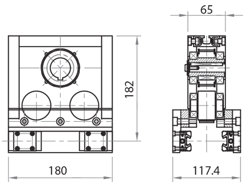 M08245P-25 - Antriebseinheit mit Schlitten für M08216P und M08225P / Lineareinheiten mit Zwischensteuerung / Lineare Laufsysteme / Produkte / Alutec | Profili in alluminio, sistemi di trasporto e automazione industriale - Alutec Group M08245P-25 - Antriebseinheit mit Schlitten für M08216P und M08225P / Lineareinheiten mit Zwischensteuerung / Lineare Laufsysteme / Produkte / Alutec | Profili in alluminio, sistemi di trasporto e automazione industriale - Alutec Group
