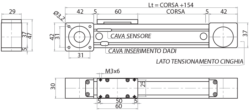ML60HPC - Drives with polyurethane belt with steel inserts / Protected belt drive and screw drive linear units / Linear sliding systems / Products / Alutec | Profili in alluminio, sistemi di trasporto e automazione industriale - Alutec Group ML60HPC - Drives with polyurethane belt with steel inserts / Protected belt drive and screw drive linear units / Linear sliding systems / Products / Alutec | Profili in alluminio, sistemi di trasporto e automazione industriale - Alutec Group