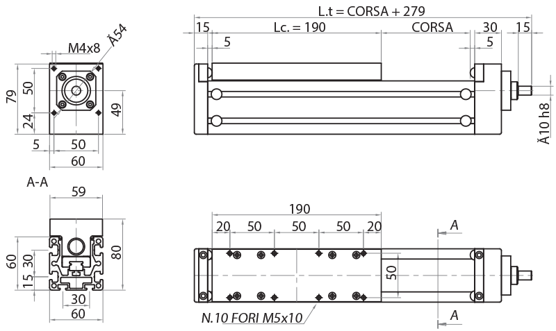 ML30HPV - Drives with balls recirculating screw / Protected belt drive and screw drive linear units / Linear sliding systems / Products / Alutec | Profili in alluminio, sistemi di trasporto e automazione industriale - Alutec Group ML30HPV - Drives with balls recirculating screw / Protected belt drive and screw drive linear units / Linear sliding systems / Products / Alutec | Profili in alluminio, sistemi di trasporto e automazione industriale - Alutec Group