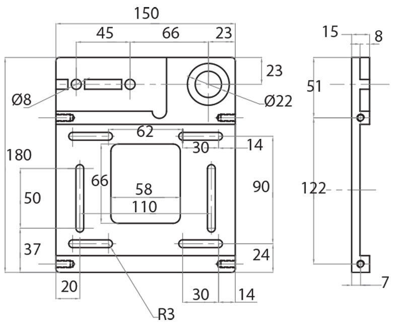 904503SX - Flangia motorizzazione rinviata sx / Trasporto motorizzato con rulli Ø50 / Nastri di trasporto / Prodotti / Alutec | Profili in alluminio, sistemi di trasporto e automazione industriale - Alutec Group 904503SX - Flangia motorizzazione rinviata sx / Trasporto motorizzato con rulli Ø50 / Nastri di trasporto / Prodotti / Alutec | Profili in alluminio, sistemi di trasporto e automazione industriale - Alutec Group