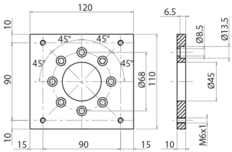 904514-30 - Flangia di adattamento per MVF30F / Trasporto motorizzato con rulli Ø50 / Nastri di trasporto / Prodotti / Alutec | Profili in alluminio, sistemi di trasporto e automazione industriale - Alutec Group 904514-30 - Flangia di adattamento per MVF30F / Trasporto motorizzato con rulli Ø50 / Nastri di trasporto / Prodotti / Alutec | Profili in alluminio, sistemi di trasporto e automazione industriale - Alutec Group
