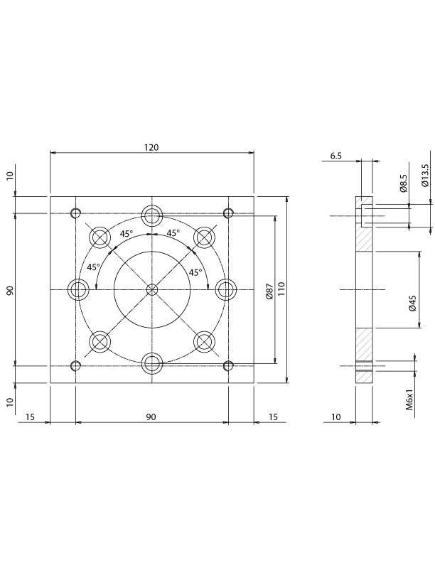 904514-44 - Flangia di adattamento per MVF44F / Trasporto motorizzato con rulli Ø50 / Nastri di trasporto / Prodotti / Alutec | Profili in alluminio, sistemi di trasporto e automazione industriale - Alutec Group 904514-44 - Flangia di adattamento per MVF44F / Trasporto motorizzato con rulli Ø50 / Nastri di trasporto / Prodotti / Alutec | Profili in alluminio, sistemi di trasporto e automazione industriale - Alutec Group