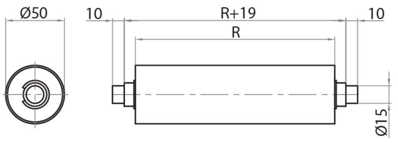 904522 - Rullo di rinvio Ø50 per gruppo centrale / Trasporto motorizzato con rulli Ø50 / Nastri di trasporto / Prodotti / Alutec | Profili in alluminio, sistemi di trasporto e automazione industriale - Alutec Group 904522 - Rullo di rinvio Ø50 per gruppo centrale / Trasporto motorizzato con rulli Ø50 / Nastri di trasporto / Prodotti / Alutec | Profili in alluminio, sistemi di trasporto e automazione industriale - Alutec Group