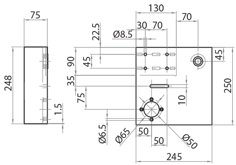 909003-SX - Motor mounting flange / Motorized conveyor with rollers Ø95 / Conveyor belts / Products / Alutec | Profili in alluminio, sistemi di trasporto e automazione industriale - Alutec Group 909003-SX - Motor mounting flange / Motorized conveyor with rollers Ø95 / Conveyor belts / Products / Alutec | Profili in alluminio, sistemi di trasporto e automazione industriale - Alutec Group
