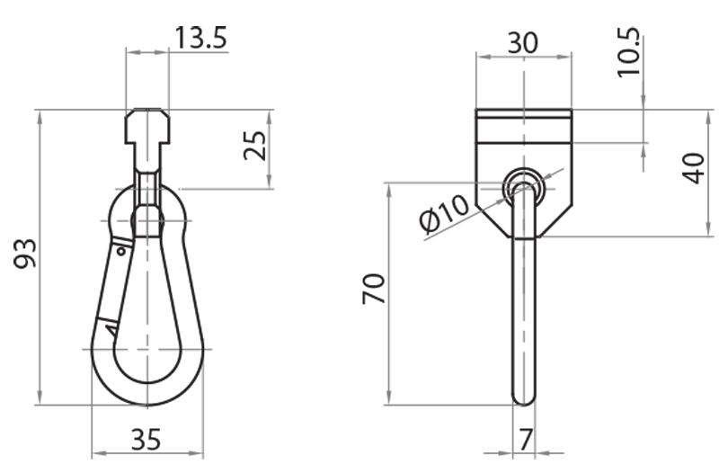 710001 - Tool hanger with snap hook / Sliding tracks / Workstations and assembly lines / Products / Alutec | Profili in alluminio, sistemi di trasporto e automazione industriale - Alutec Group 710001 - Tool hanger with snap hook / Sliding tracks / Workstations and assembly lines / Products / Alutec | Profili in alluminio, sistemi di trasporto e automazione industriale - Alutec Group