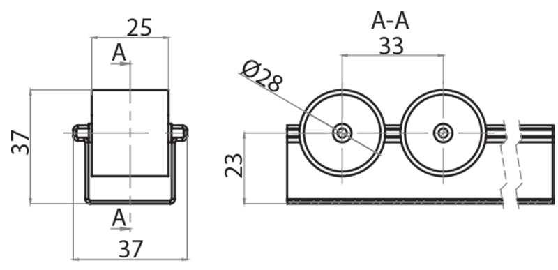700460 - Guida a rulli / Piani di scorrimento / Accessori per banchi di lavoro e linee di montaggio / Prodotti / Alutec | Profili in alluminio, sistemi di trasporto e automazione industriale - Alutec Group 700460 - Guida a rulli / Piani di scorrimento / Accessori per banchi di lavoro e linee di montaggio / Prodotti / Alutec | Profili in alluminio, sistemi di trasporto e automazione industriale - Alutec Group