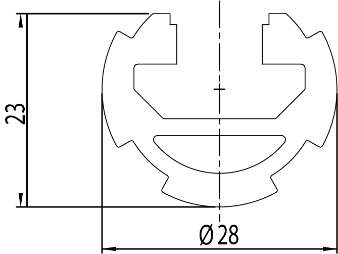 162802 - Opened tubolar frame profile Ø28 / Tubolar profiles / Tubolar systems / Products / Alutec | Profili in alluminio, sistemi di trasporto e automazione industriale - Alutec Group 162802 - Opened tubolar frame profile Ø28 / Tubolar profiles / Tubolar systems / Products / Alutec | Profili in alluminio, sistemi di trasporto e automazione industriale - Alutec Group