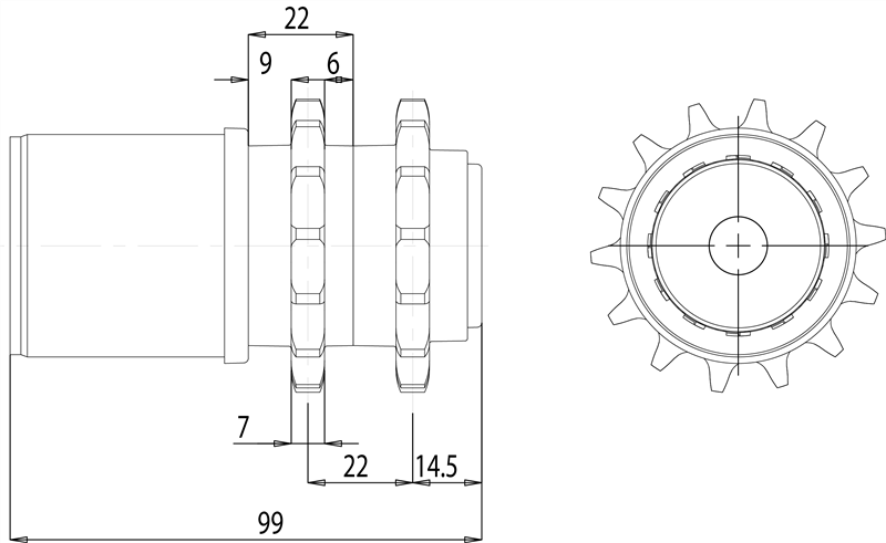 700257 - Tappo volvente con doppia corona z14 1/2" x 5/16" / Componentistica per rulliere / Trasporto ad accumulo / Prodotti / Alutec | Profili in alluminio, sistemi di trasporto e automazione industriale - Alutec Group 700257 - Tappo volvente con doppia corona z14 1/2" x 5/16" / Componentistica per rulliere / Trasporto ad accumulo / Prodotti / Alutec | Profili in alluminio, sistemi di trasporto e automazione industriale - Alutec Group