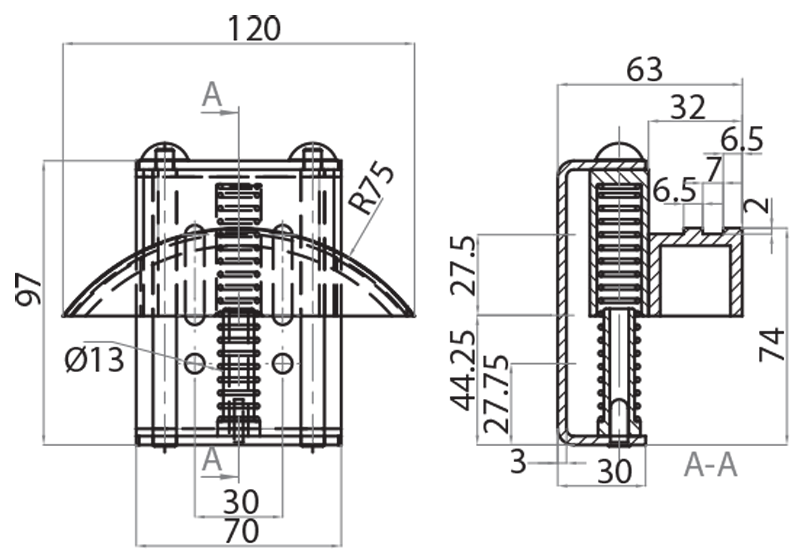 700255 - Gleitschuhspanner / Bauteile für Rollenförderer / Stauförderer / Produkte / Alutec | Profili in alluminio, sistemi di trasporto e automazione industriale - Alutec Group 700255 - Gleitschuhspanner / Bauteile für Rollenförderer / Stauförderer / Produkte / Alutec | Profili in alluminio, sistemi di trasporto e automazione industriale - Alutec Group