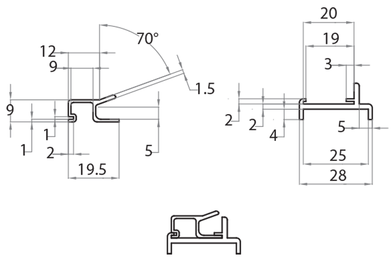 S72584 - Profilo di fissaggio flessibile singolo / Componentistica inox / Strutture inox / Prodotti / Alutec | Profili in alluminio, sistemi di trasporto e automazione industriale - Alutec Group S72584 - Profilo di fissaggio flessibile singolo / Componentistica inox / Strutture inox / Prodotti / Alutec | Profili in alluminio, sistemi di trasporto e automazione industriale - Alutec Group