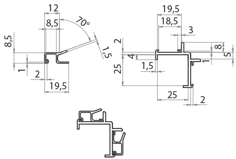 S72581 - Profilo di fissaggio flessibile doppio / Componentistica inox / Strutture inox / Prodotti / Alutec | Profili in alluminio, sistemi di trasporto e automazione industriale - Alutec Group S72581 - Profilo di fissaggio flessibile doppio / Componentistica inox / Strutture inox / Prodotti / Alutec | Profili in alluminio, sistemi di trasporto e automazione industriale - Alutec Group