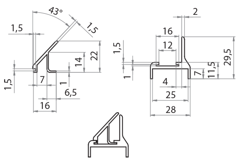 S72582 - Profilo di fissaggio flessibile alto / Componentistica inox / Strutture inox / Prodotti / Alutec | Profili in alluminio, sistemi di trasporto e automazione industriale - Alutec Group S72582 - Profilo di fissaggio flessibile alto / Componentistica inox / Strutture inox / Prodotti / Alutec | Profili in alluminio, sistemi di trasporto e automazione industriale - Alutec Group