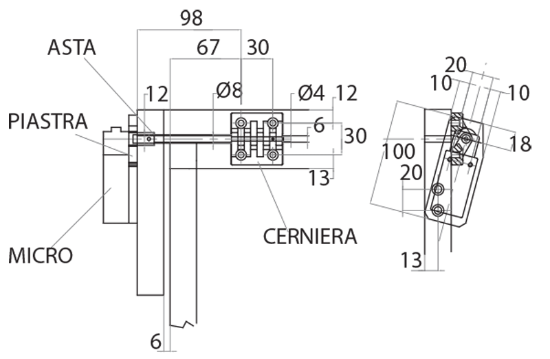 S65819SX - Kit interruttore di sicurezza per cerniere / Interruttori di sicurezza / Strutture inox / Prodotti / Alutec | Profili in alluminio, sistemi di trasporto e automazione industriale - Alutec Group S65819SX - Kit interruttore di sicurezza per cerniere / Interruttori di sicurezza / Strutture inox / Prodotti / Alutec | Profili in alluminio, sistemi di trasporto e automazione industriale - Alutec Group