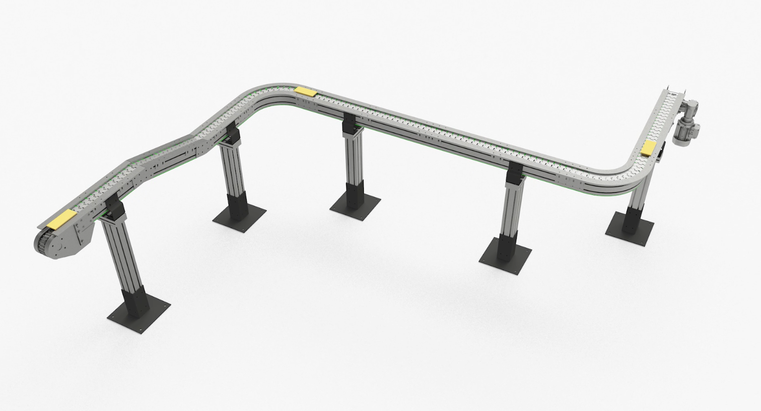 Alutec Lamellenförderband-Projekt für die Maschinenbauindustrie