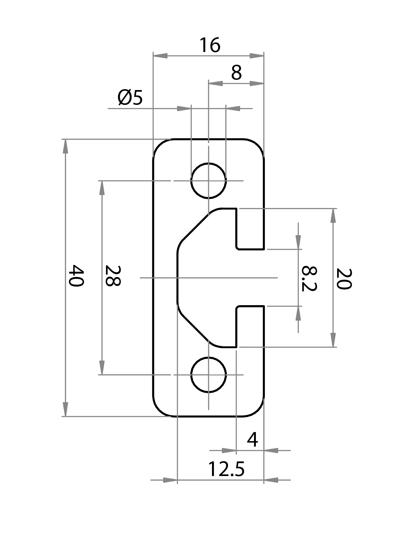 101640 - Profilo 16x40 / Cava 8 Serie 40 / Cava / Profili in Alluminio / Prodotti / Alutec | Profili in alluminio, sistemi di trasporto e automazione industriale - Alutec Group 101640 - Profilo 16x40 / Cava 8 Serie 40 / Cava / Profili in Alluminio / Prodotti / Alutec | Profili in alluminio, sistemi di trasporto e automazione industriale - Alutec Group